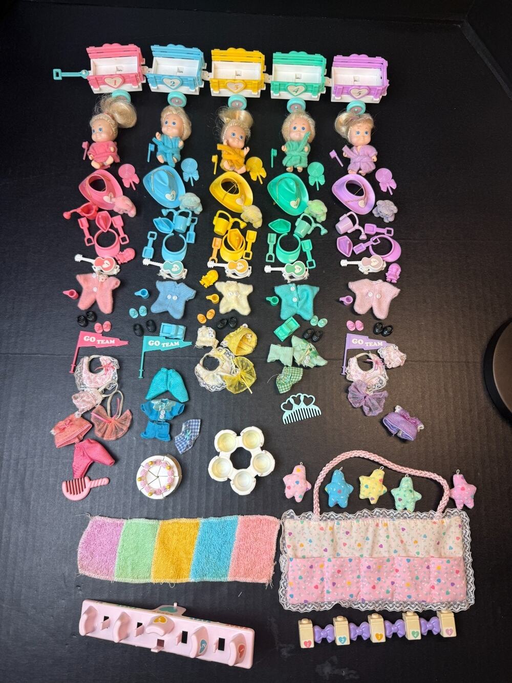 Vintage Tyco Quints Dolls & Accessories Large Lot 1990s